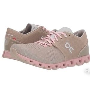 On Cloud X Running Shoes Sand Rose